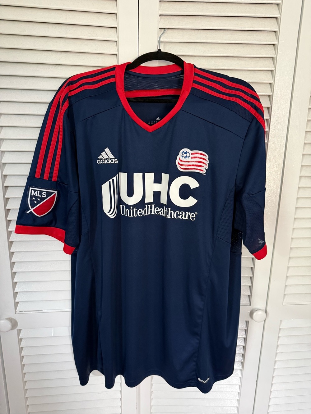 adidas New England Revolution Navy and Red Home Jersey 2014/15